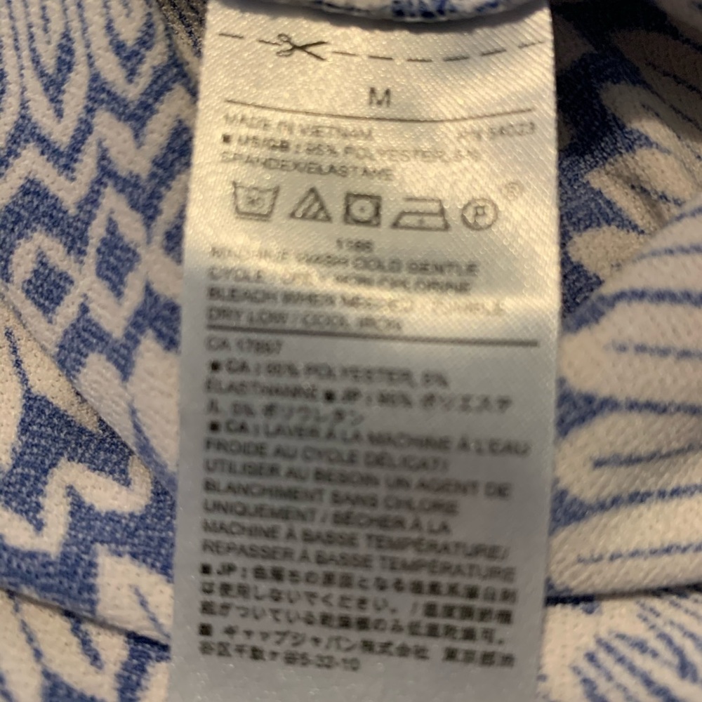 Blue and white dress